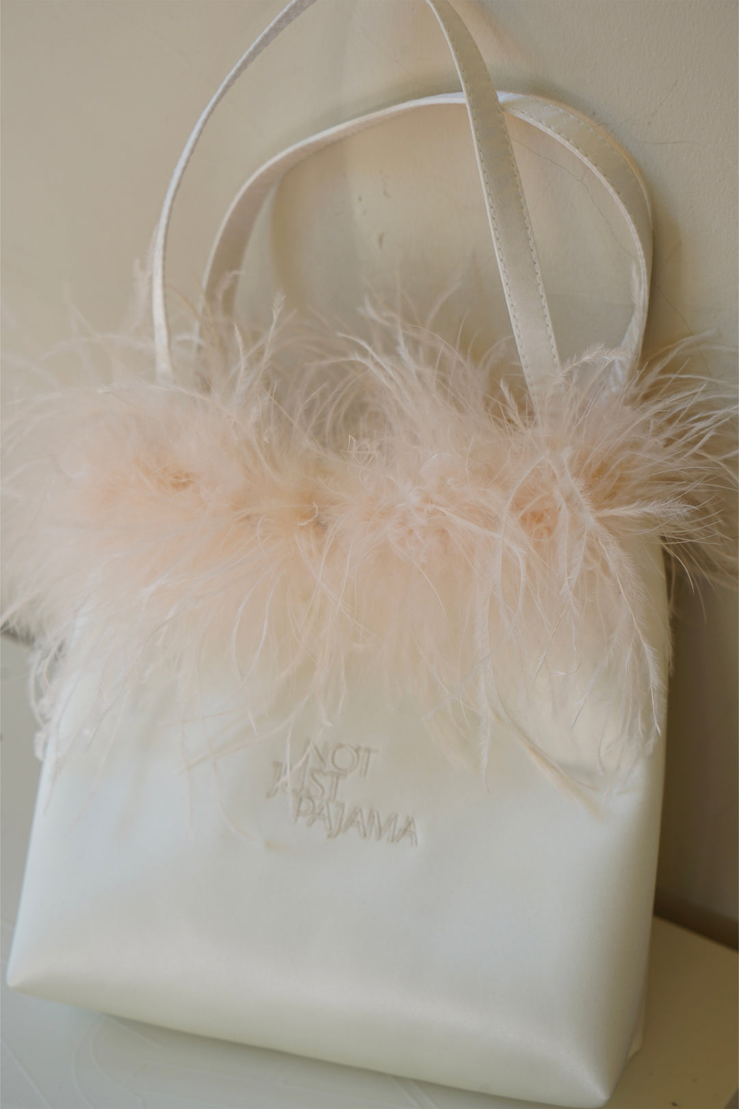 GLAM Silk Handbag with Feathers