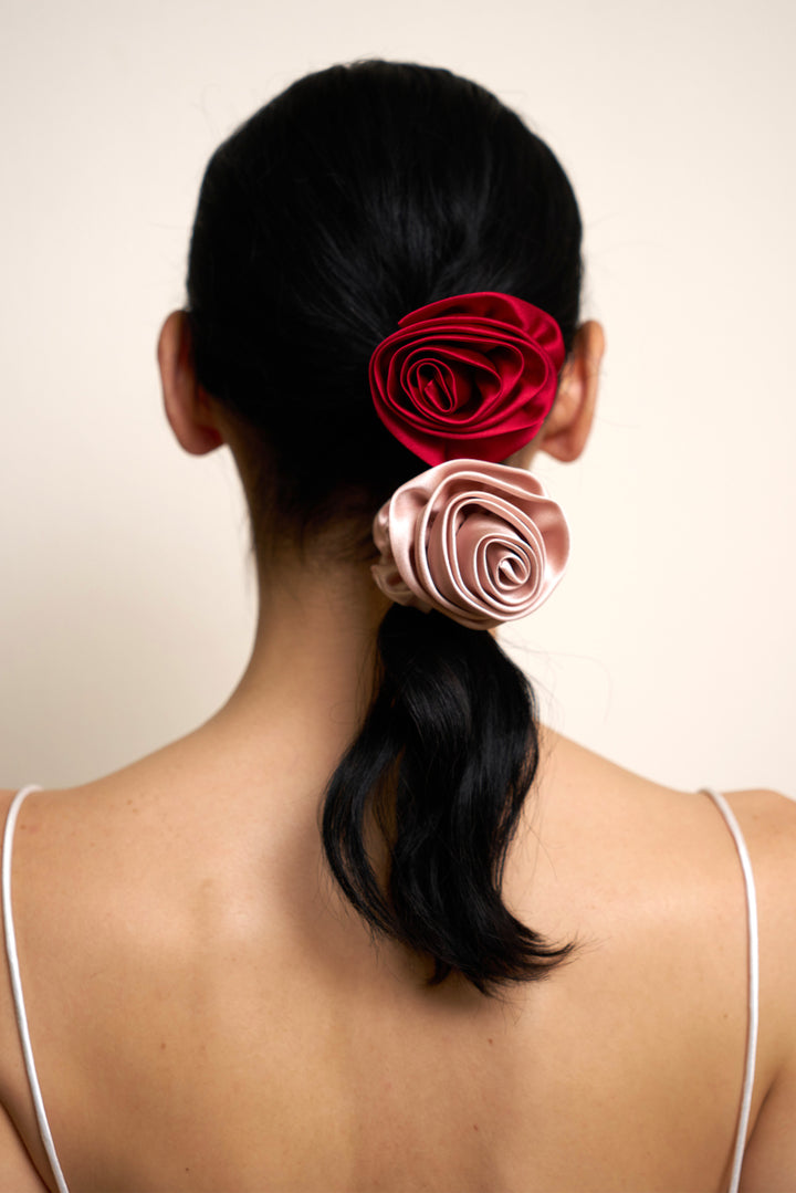 Tuscan Sun Silk Rose Scrunchie