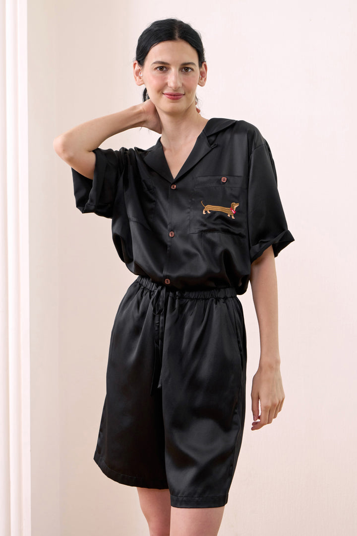 Women's Dachshund Delight Silk Short Set