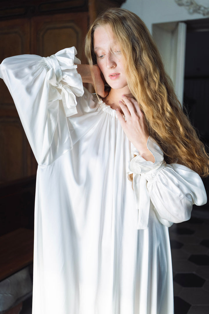 Tuscan Sun Bridal Silk Train Robe