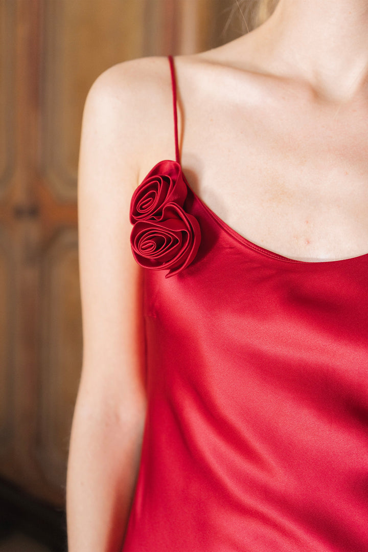 Tuscan Bloom Silk Slip Dress