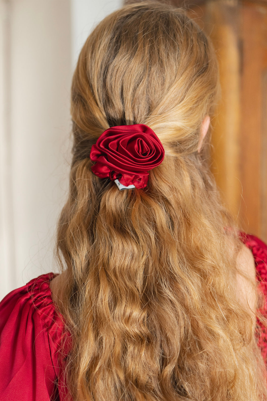 Tuscan Sun Silk Rose Scrunchie