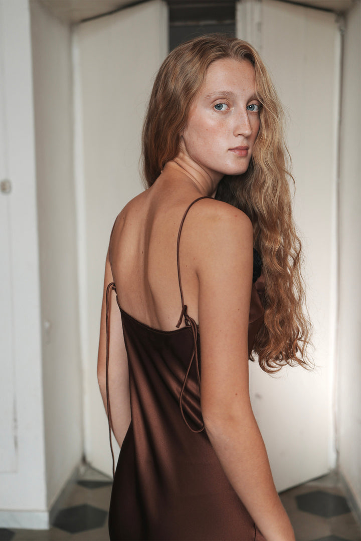 Tuscan Bloom Silk Slip Dress