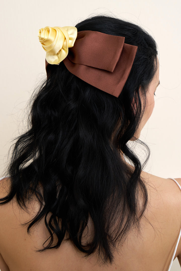 Tuscan Sun Handcrafted Silk Bow Clip