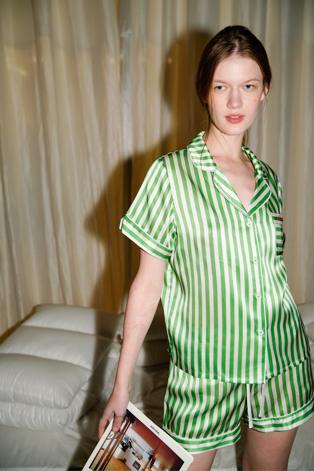 Silk Stripes Short Pajama Set