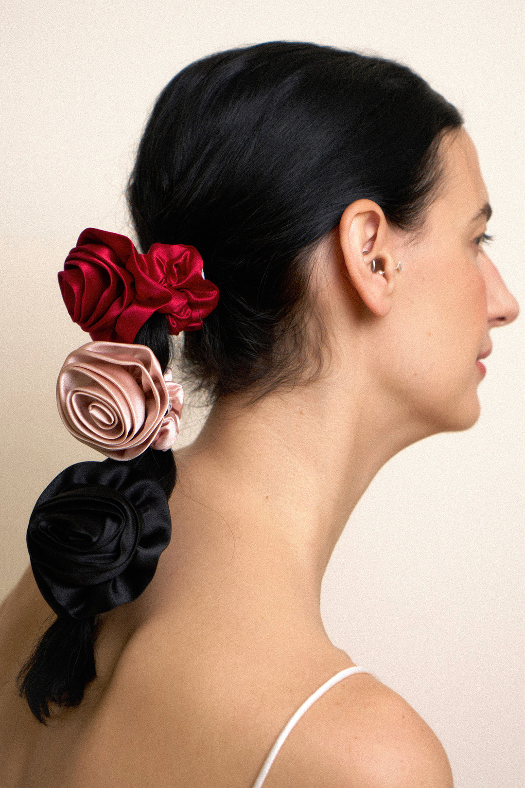 Tuscan Sun Silk Rose Scrunchie