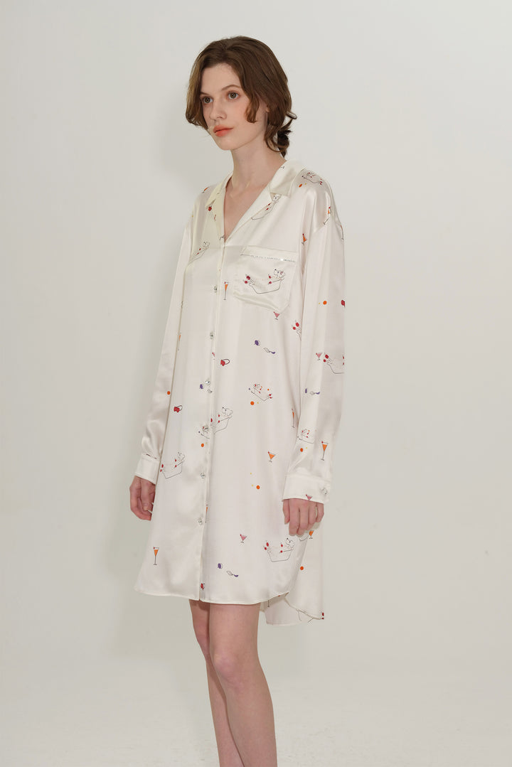 Bubble Pup Silk Shirt Dress