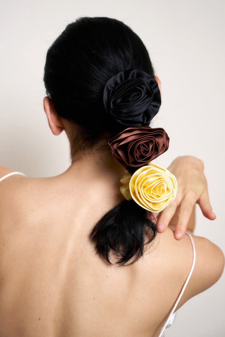 Tuscan Sun Silk Rose Scrunchie