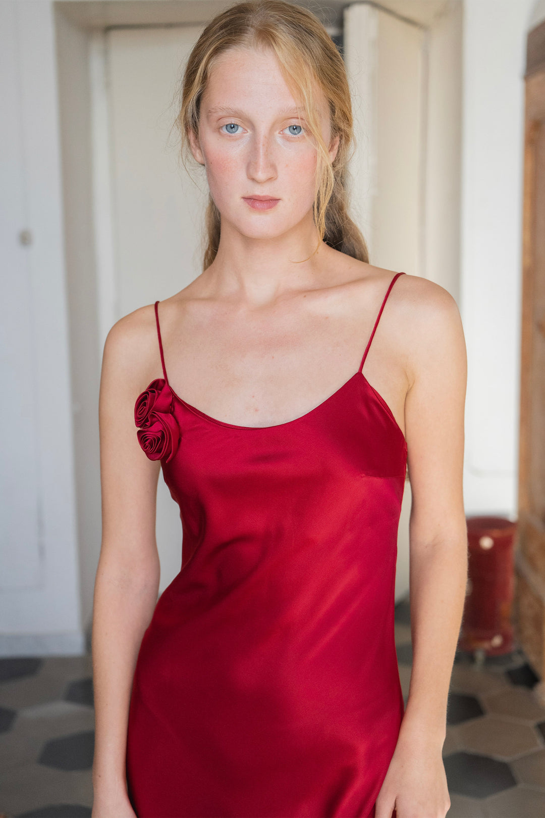 Tuscan Bloom Silk Slip Dress