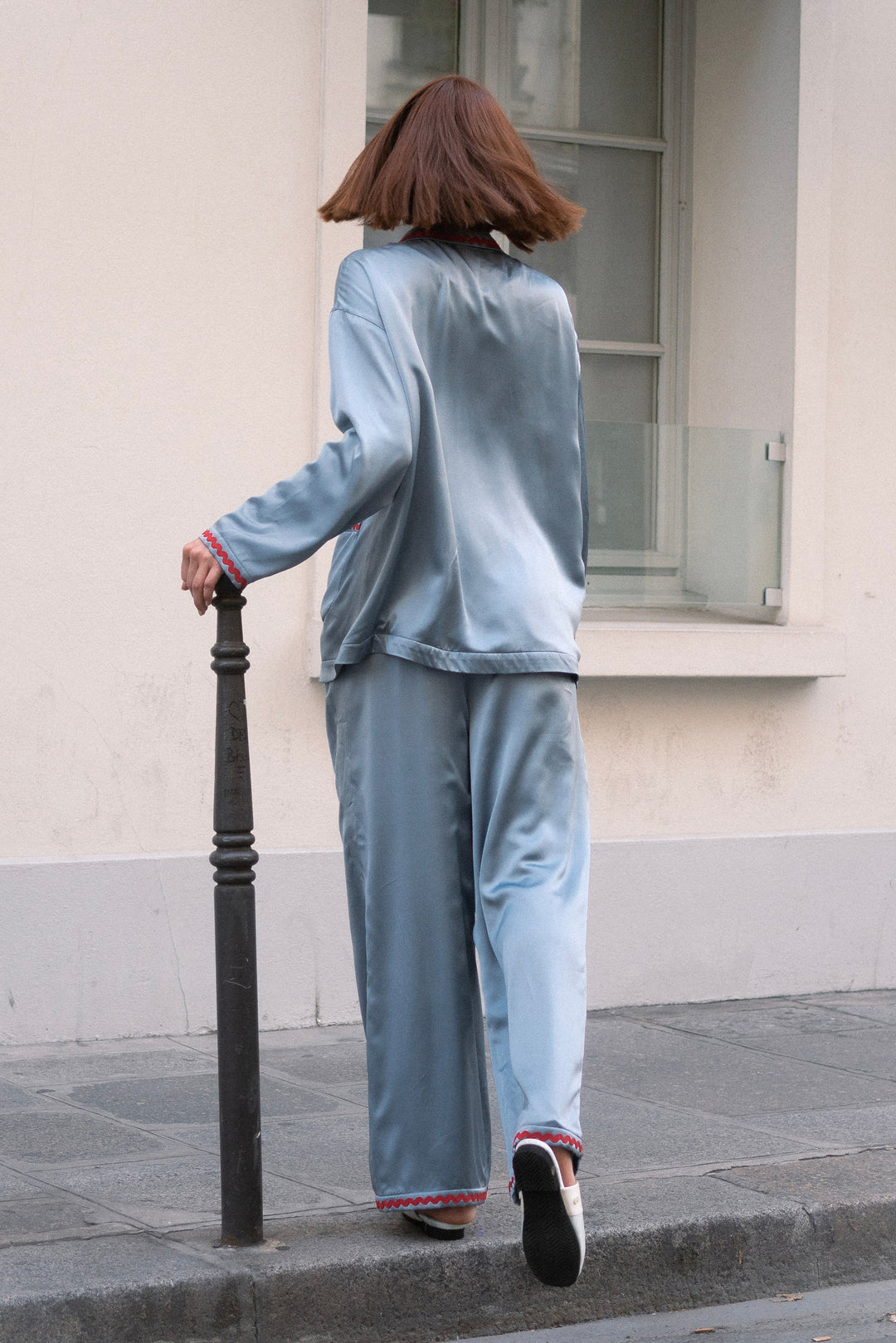 Floating Silk Pajamas Moonlight Blue Long Set