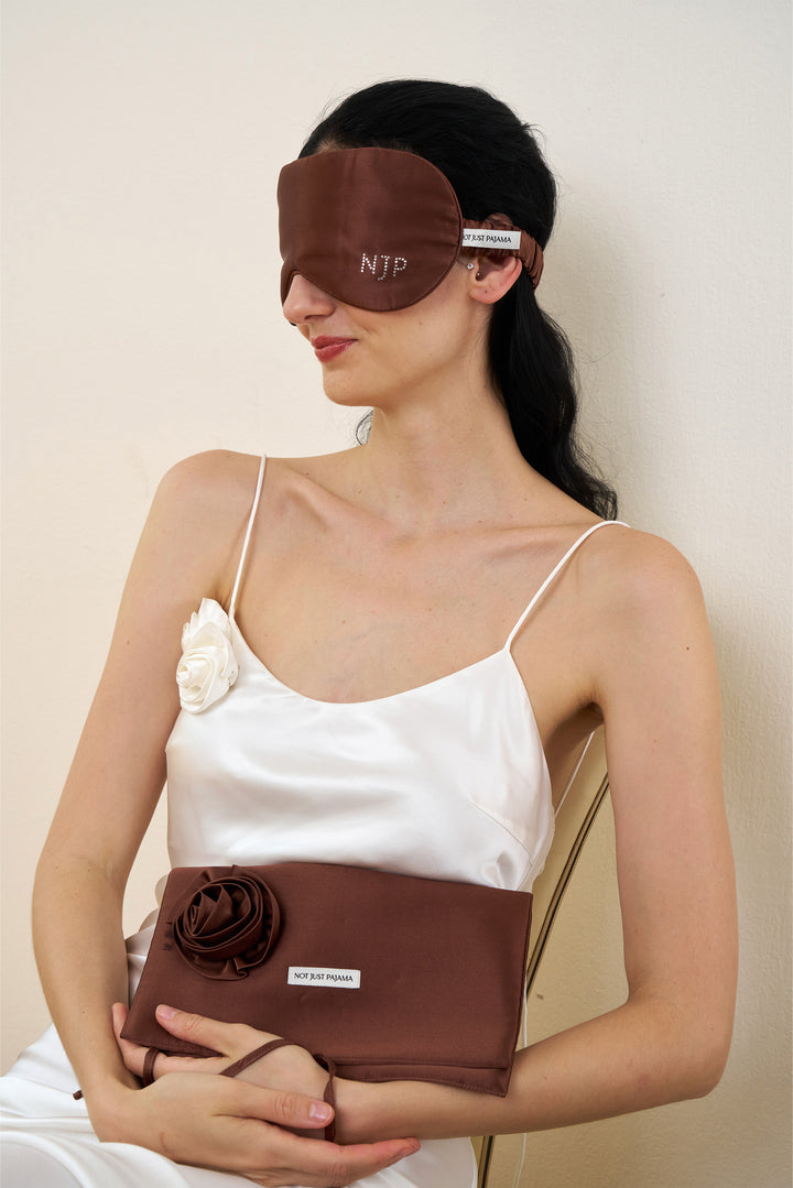 Tuscan Sun Silk Eye Mask & Rose Pouch Set