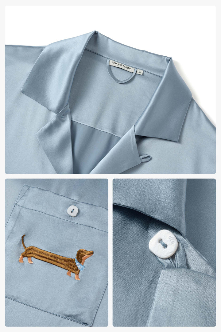 Men's Dachshund Charm Silk Lounge Set