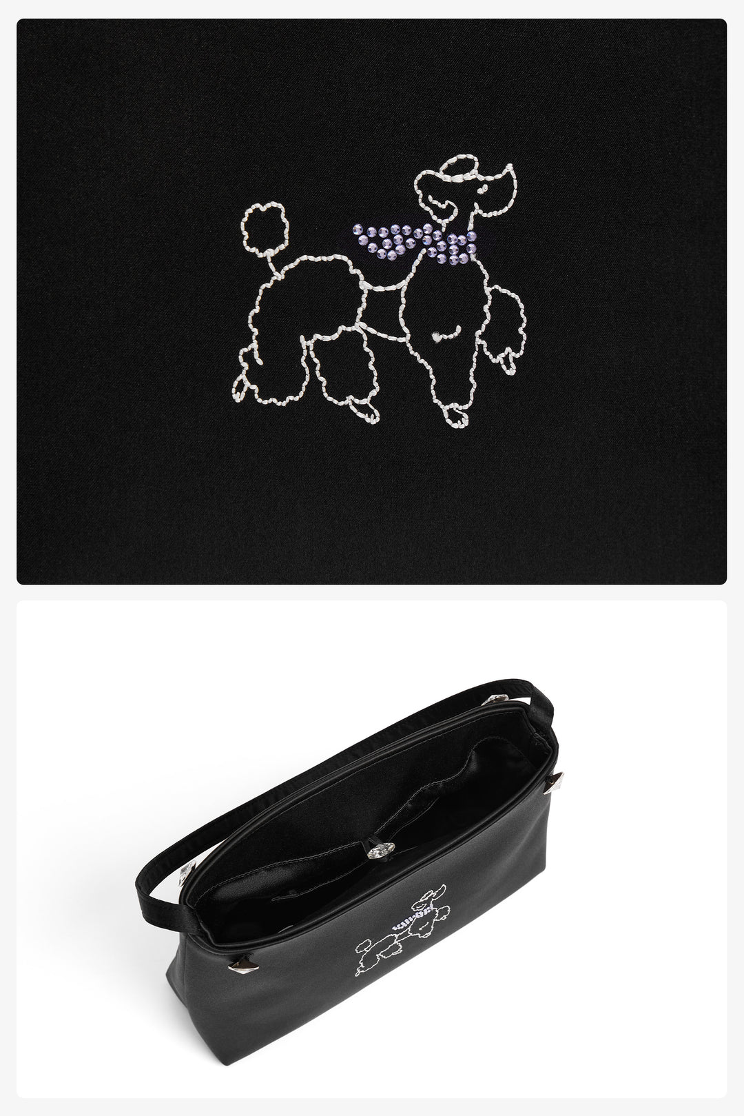 Diamond Poodles Silk Handbag