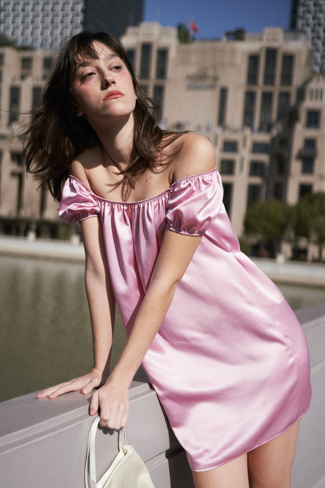 PINK EDITION | One-shoulder Silk Dress