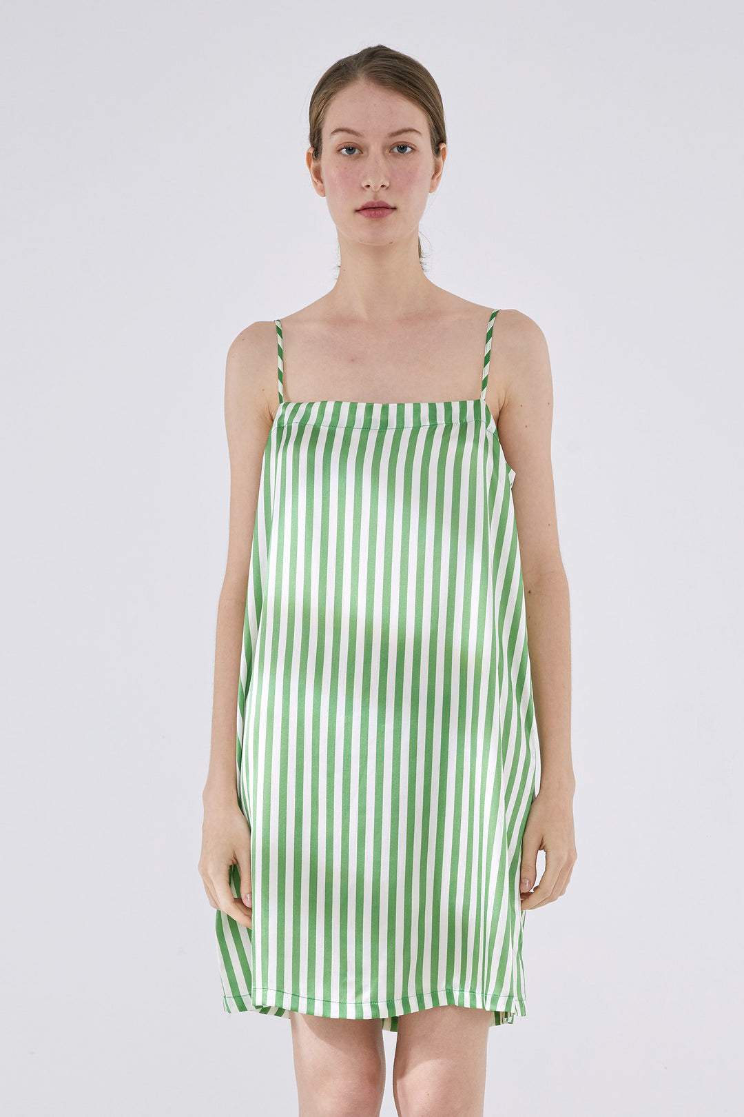 Striped Silk Slip Dress