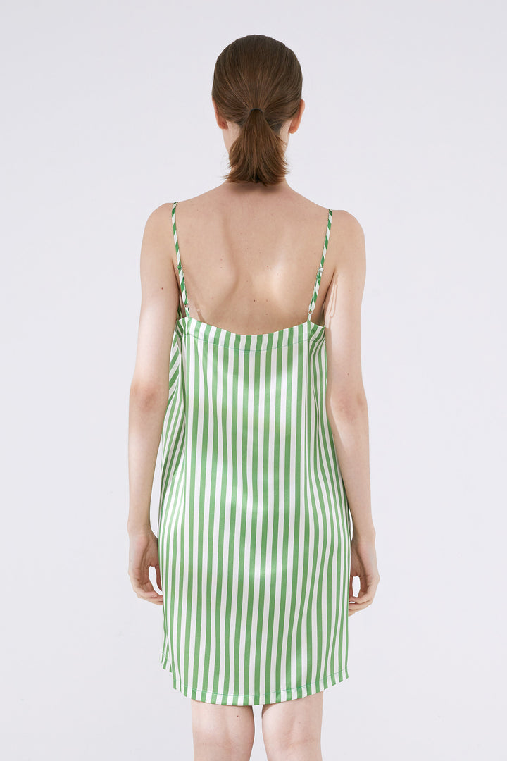 Striped Silk Slip Dress