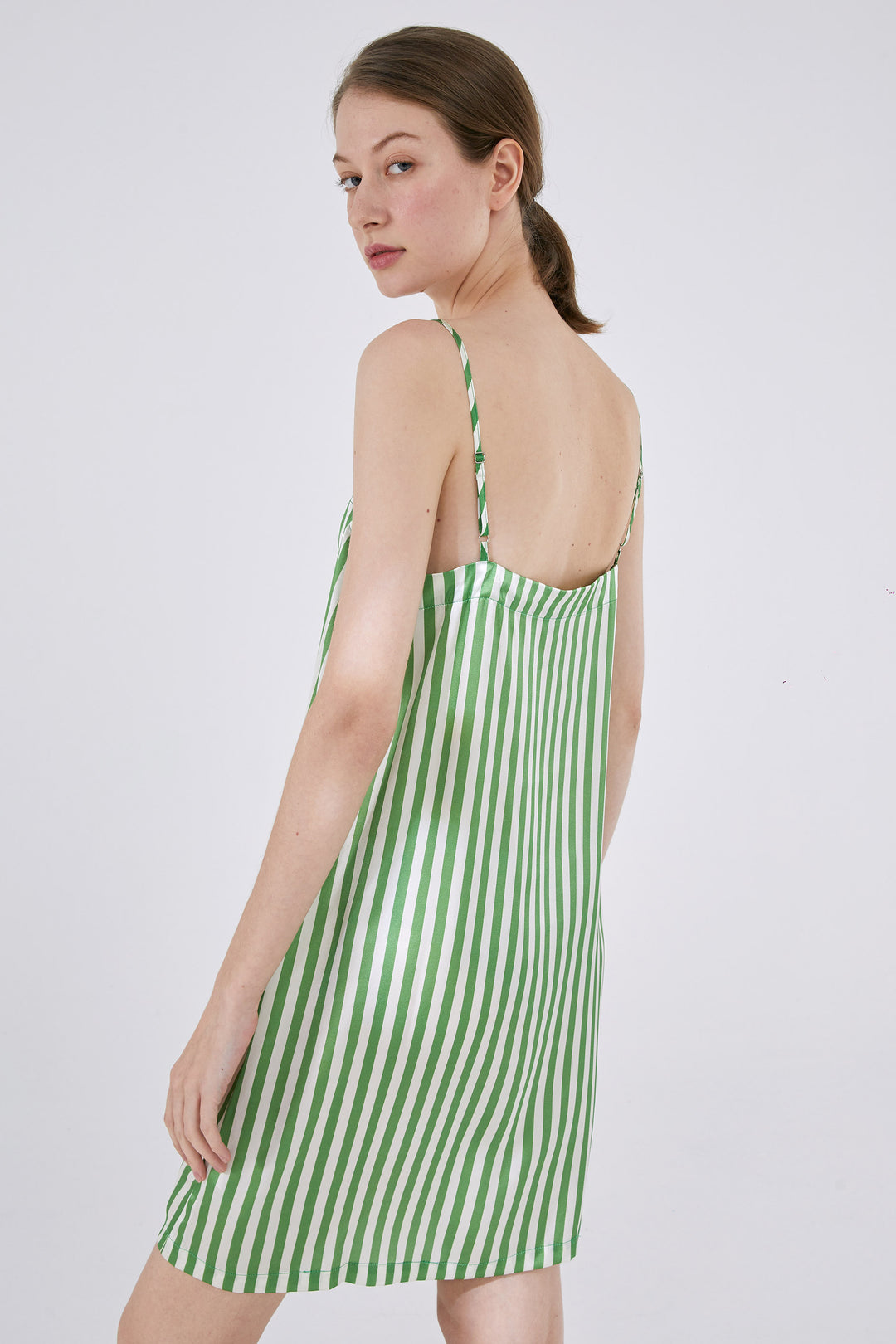 Striped Silk Slip Dress