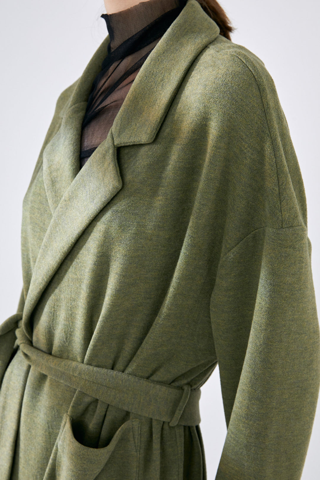 Cozy Comfy Mid-Length Warm Robe - Matcha Green