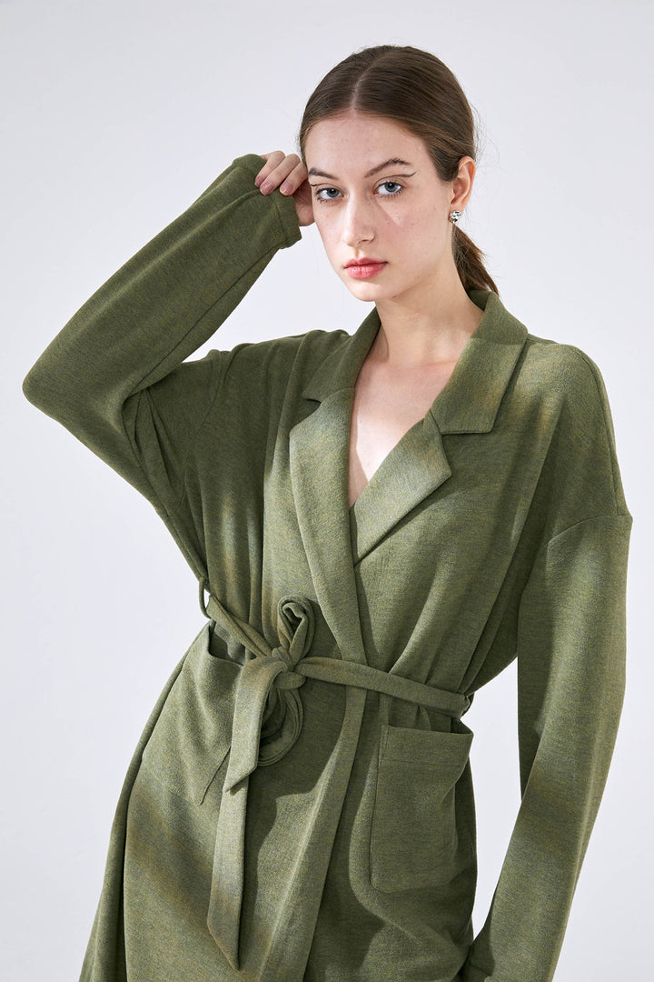 Cozy Comfy Mid-Length Warm Robe - Matcha Green