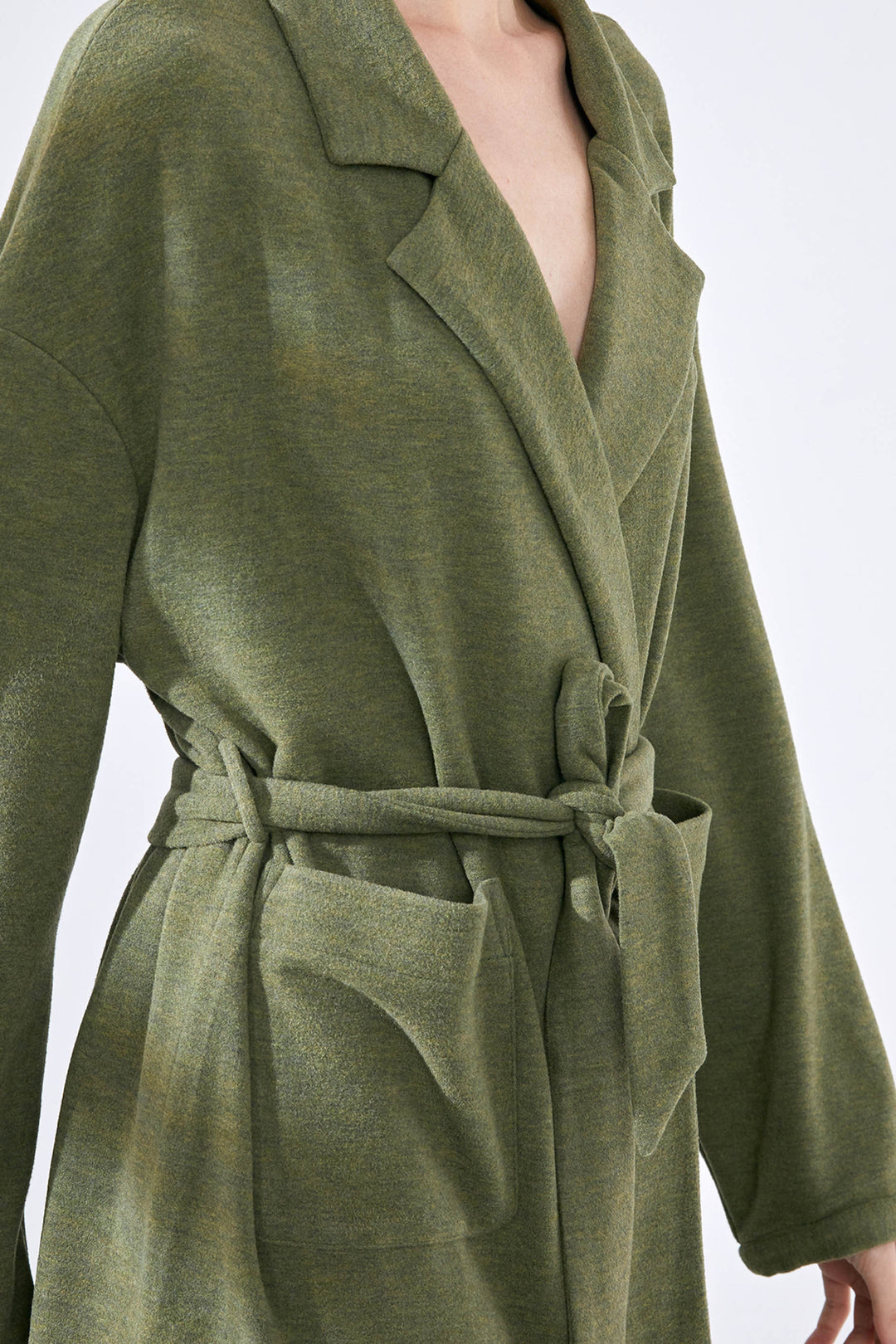 Cozy Comfy Mid-Length Warm Robe - Matcha Green