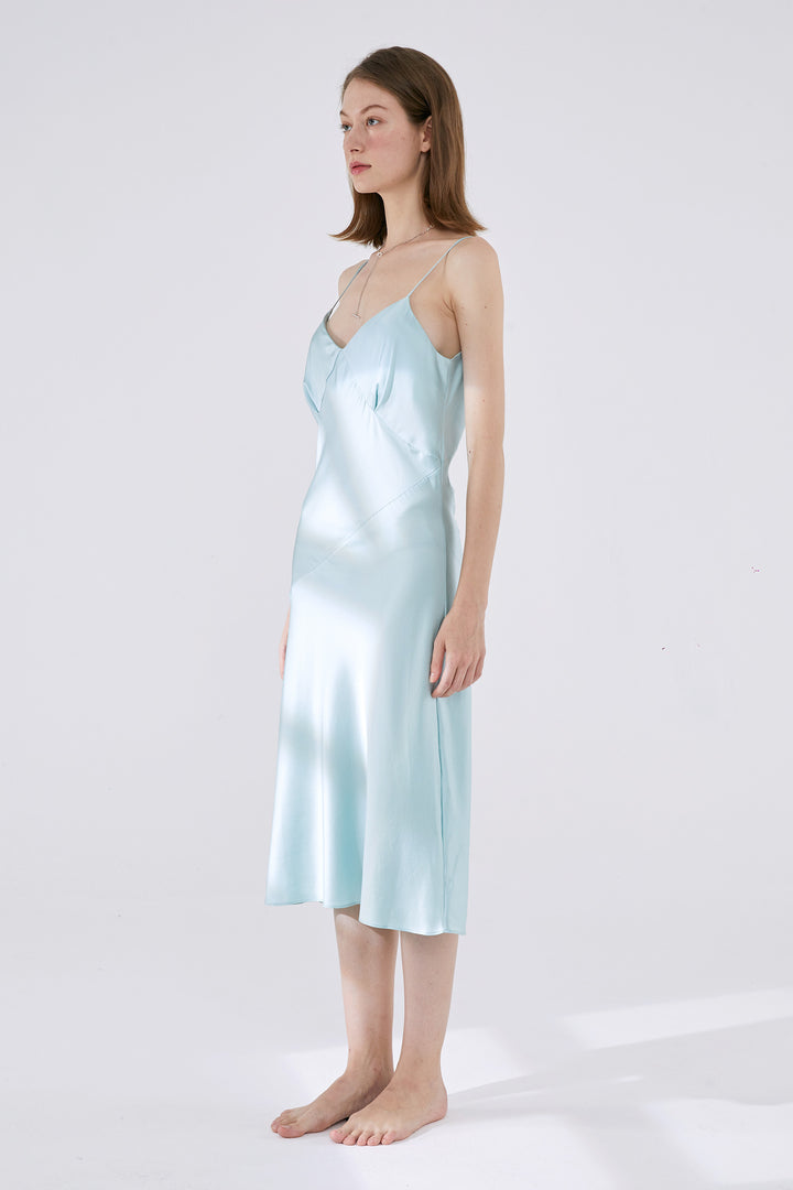 Liberty-Essential Silk Dress - Light Blue