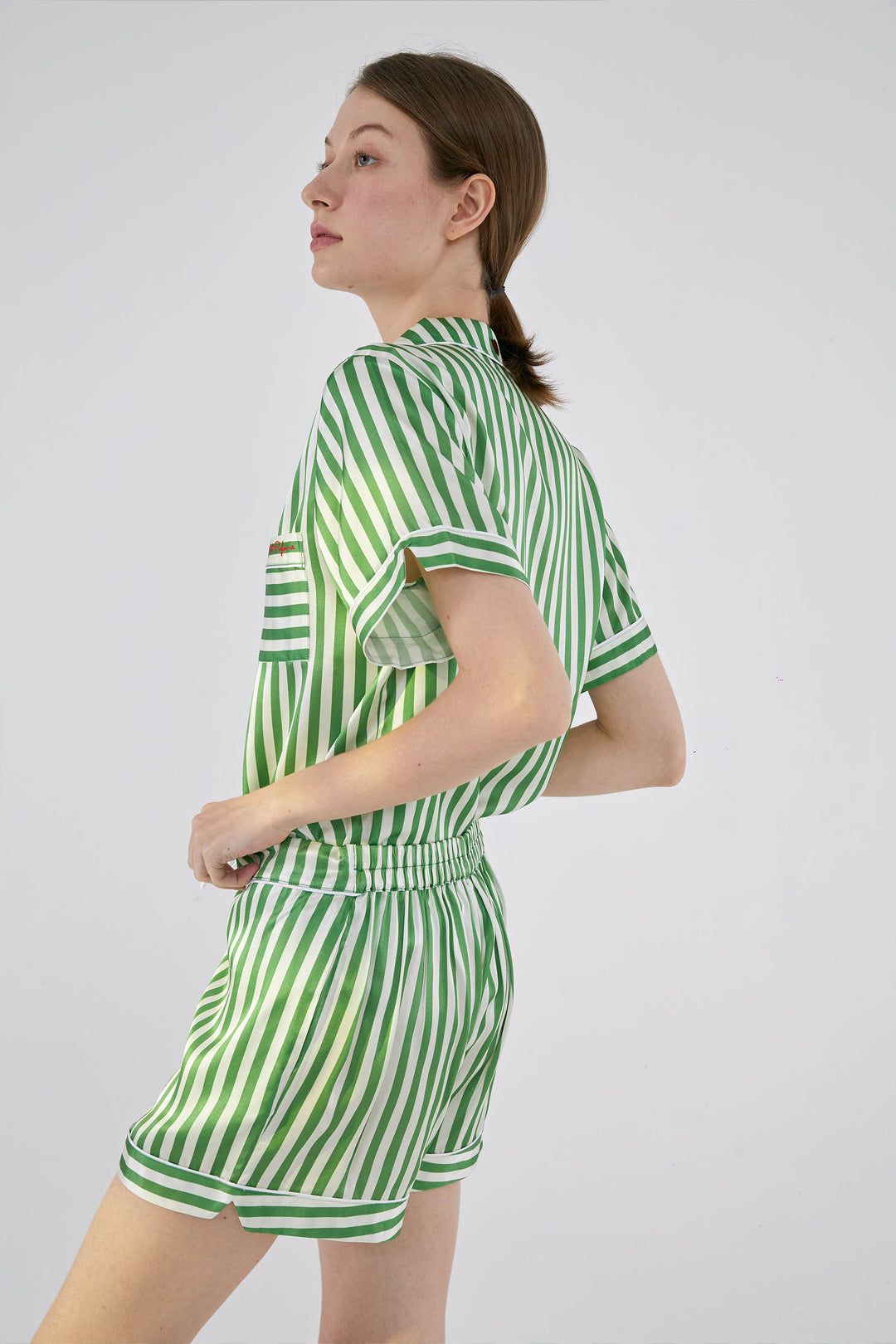 Silk Stripes Short Pajama Set