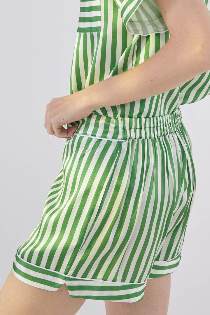 Silk Stripes Short Pajama Set