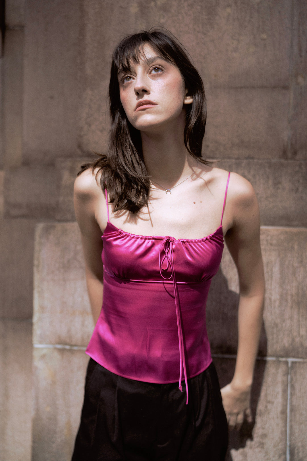 PINK EDITION | Silk Drawstring Camisole Top