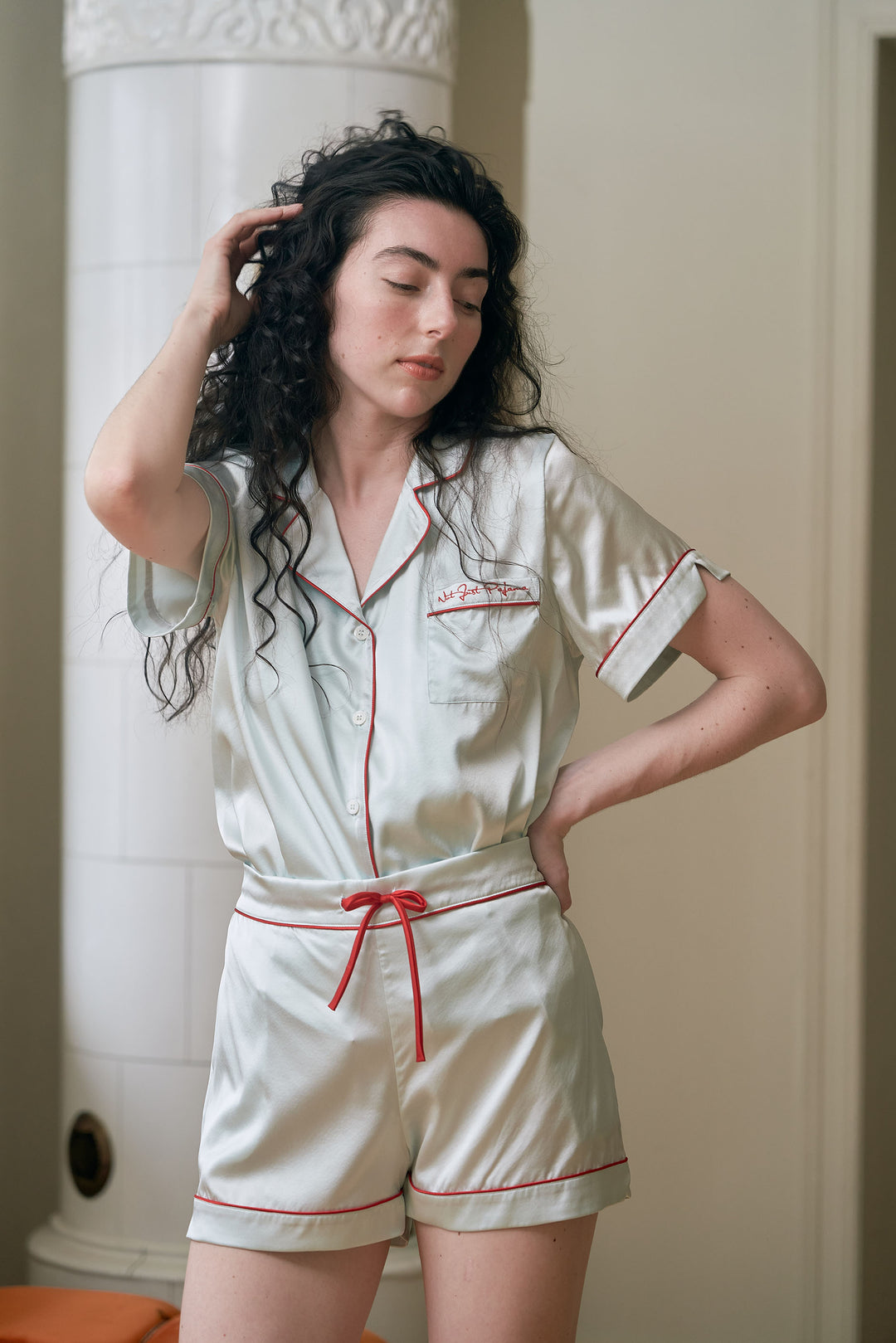 Love Embroidery Midsummer Afternoon Short Pajama Set