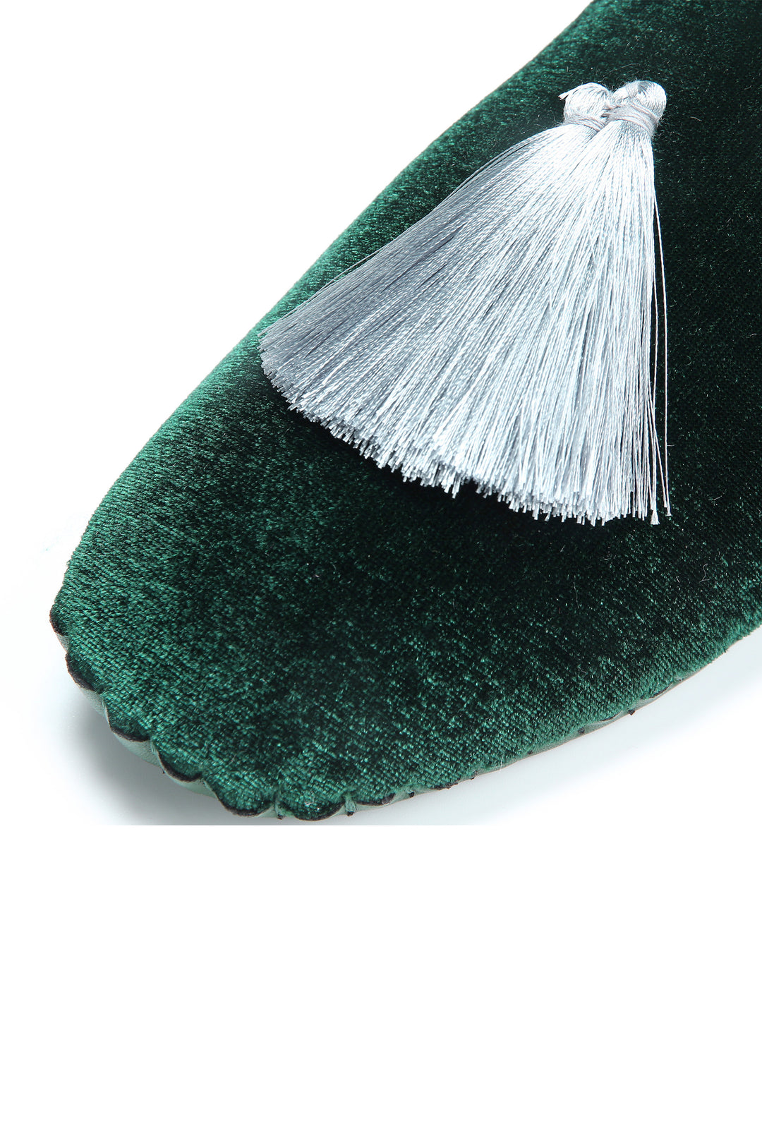 Women Classic Handmade Velvet Slippers - Dark Green