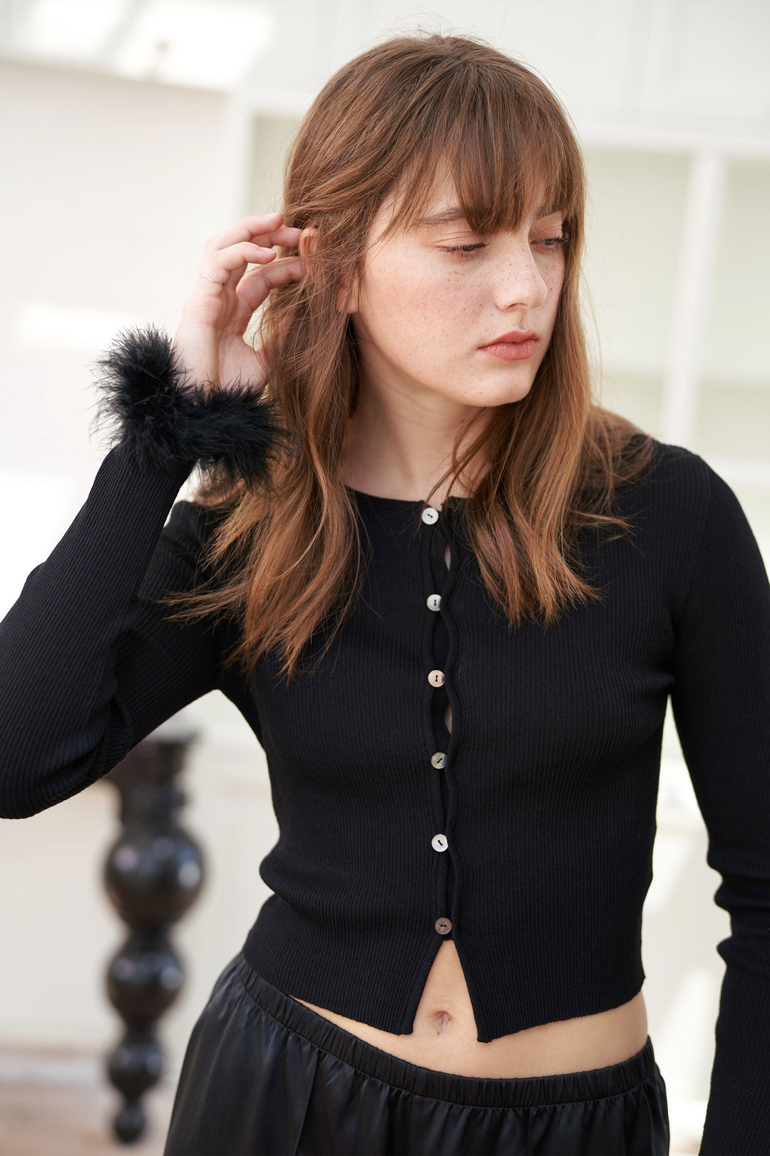 GLAM Cardigan with Feathers