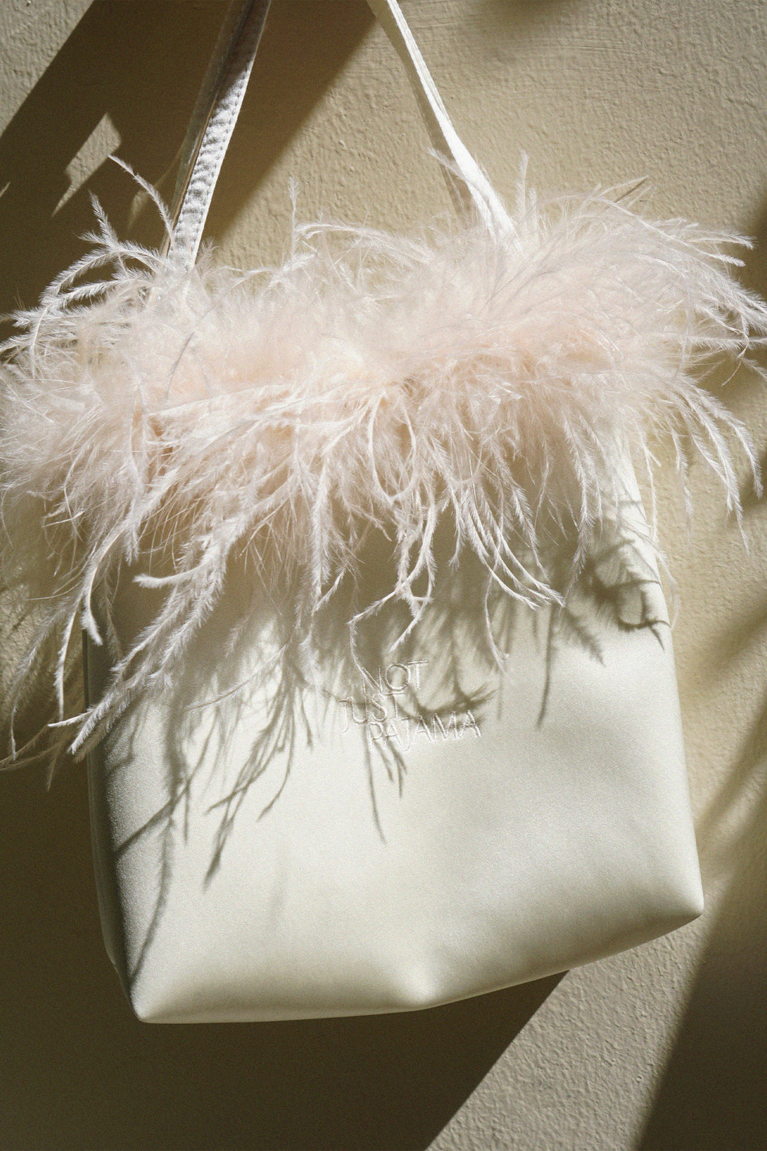 GLAM Silk Handbag with Feathers